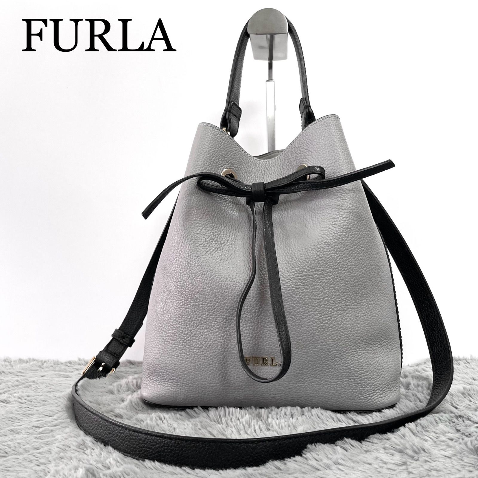 FURLA フルラ コスタンザ 2 way ショルダーバッグ ハンドバッグ トートバッグ レザー シボ革 ゴールド金具 バイ