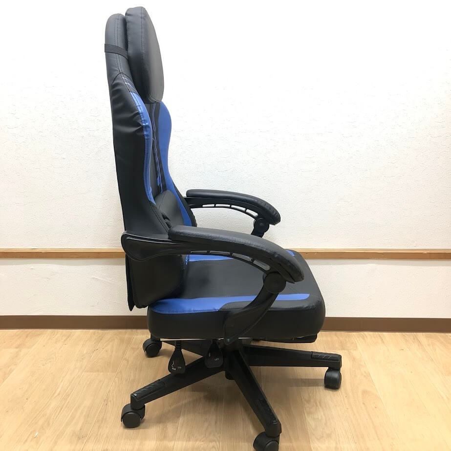 ss8171　ドウィンクス ゲーミングチェア PUレザー 黒×青 リクライニング機能 オットマン付き Dowinx パーソナルチェア オフィスチェア 椅子 イス リクライニングチェア ブラック×ブルー ゲーミングチェア 中古 ss8171 【中古】 ドウィンクス ゲーミングチェア PUレザー 黒×青