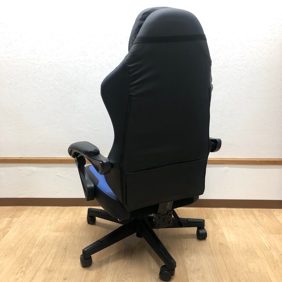 ss8171　ドウィンクス ゲーミングチェア PUレザー 黒×青 リクライニング機能 オットマン付き Dowinx パーソナルチェア オフィスチェア 椅子 イス リクライニングチェア ブラック×ブルー ゲーミングチェア 中古 ss8171 【中古】 ドウィンクス ゲーミングチェア PUレザー 黒×青
