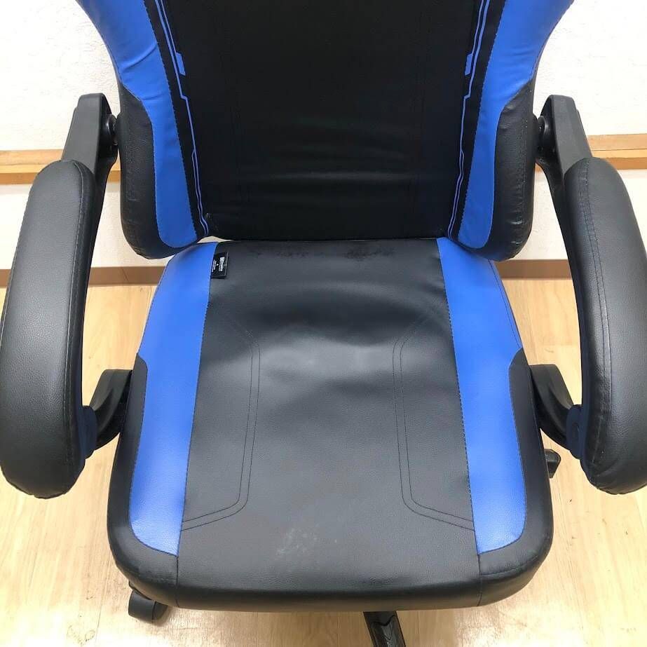 ss8171　ドウィンクス ゲーミングチェア PUレザー 黒×青 リクライニング機能 オットマン付き Dowinx パーソナルチェア オフィスチェア 椅子 イス リクライニングチェア ブラック×ブルー ゲーミングチェア 中古 ss8171 【中古】 ドウィンクス ゲーミングチェア PUレザー 黒×青