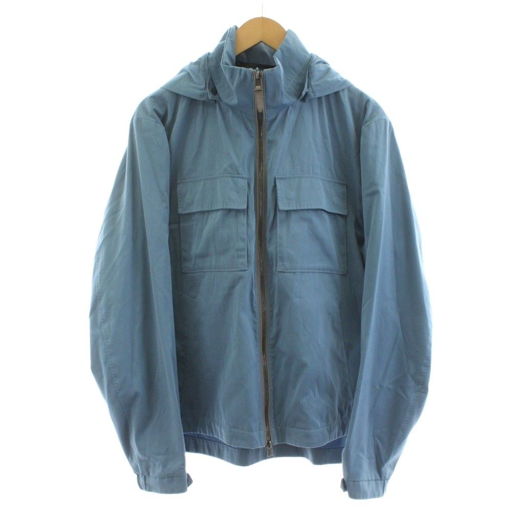 ヒューゴボス HUGO BOSS フーデッドジャケット コットン/シルクツイル ブルゾン ジップアップ IT48 水色 10249806 /KU