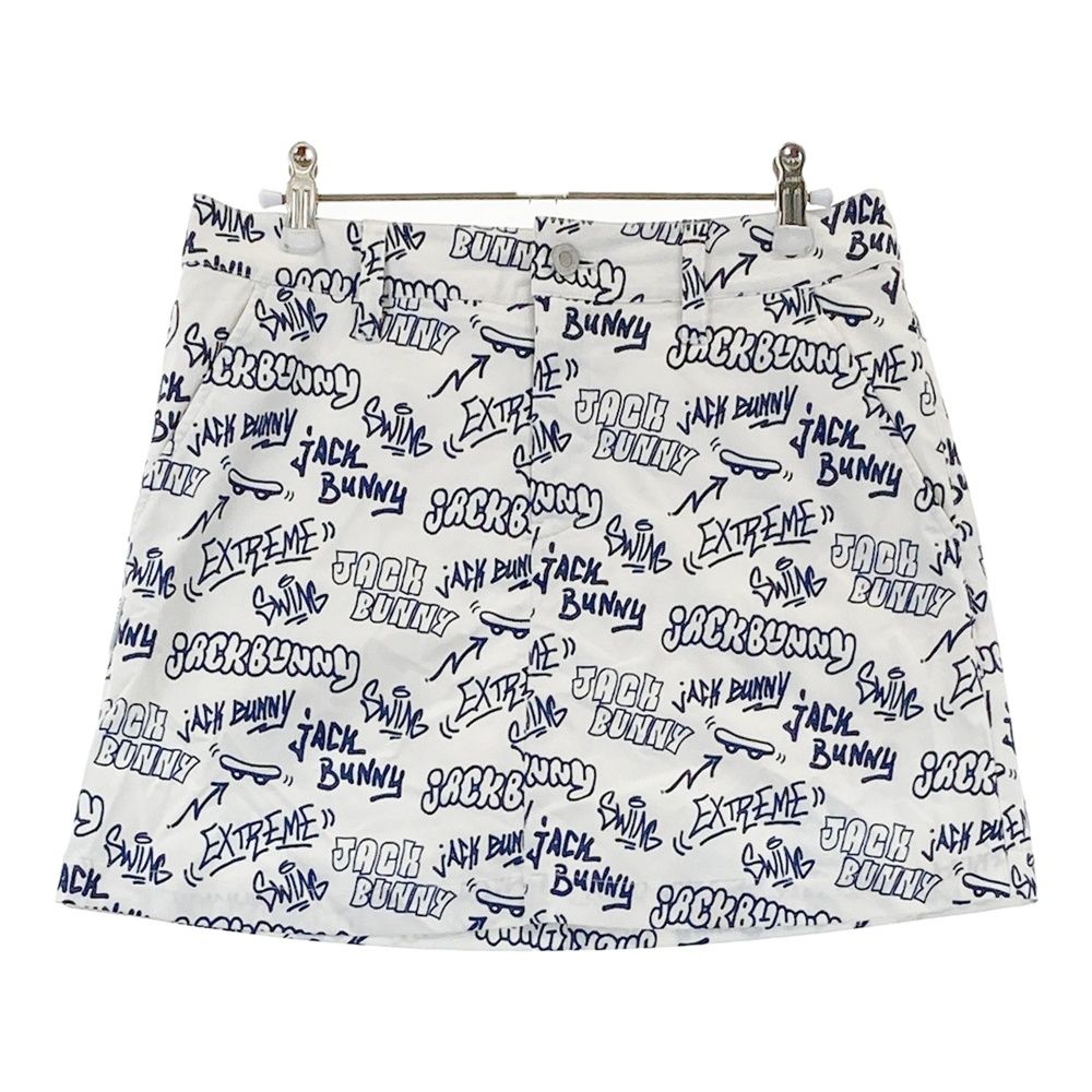 サイズ 1 JACK BUNNY ジャックバニー インナー付スカート 総柄 ホワイト系 ゴルフウェア レディース ストスト