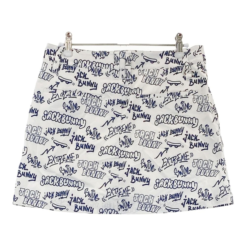 サイズ 1 JACK BUNNY ジャックバニー インナー付スカート 総柄 ホワイト系 ゴルフウェア レディース ストスト