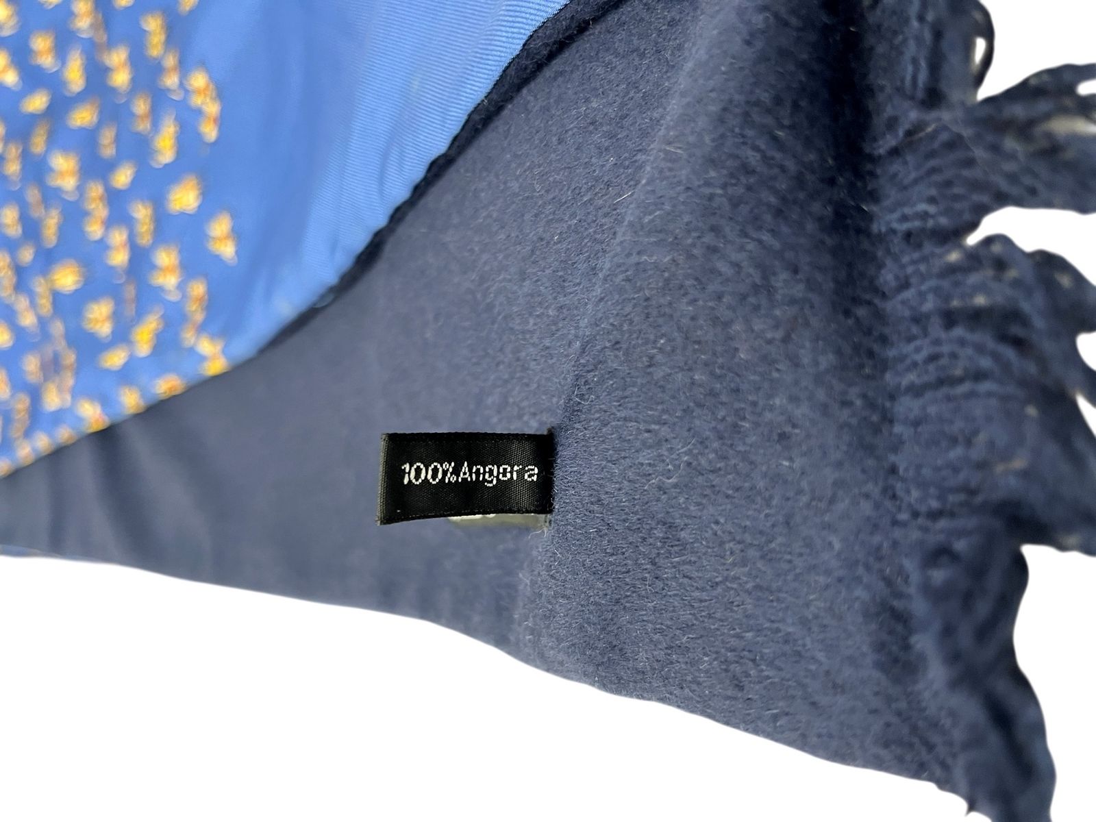 HERMES (エルメス) 無地×ホース総柄 アンゴラ シルク ストール