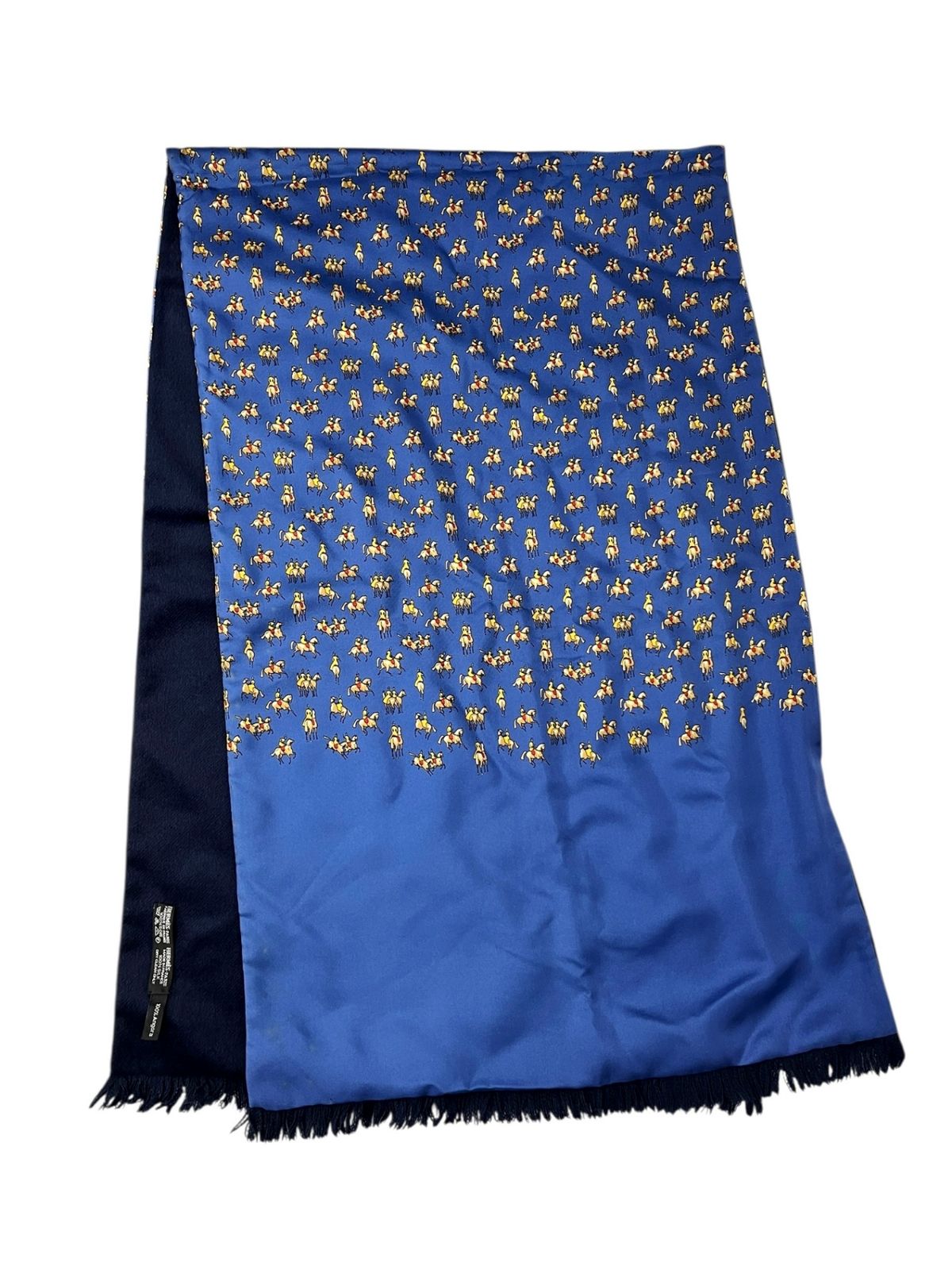 HERMES (エルメス) 無地×ホース総柄 アンゴラ シルク ストール