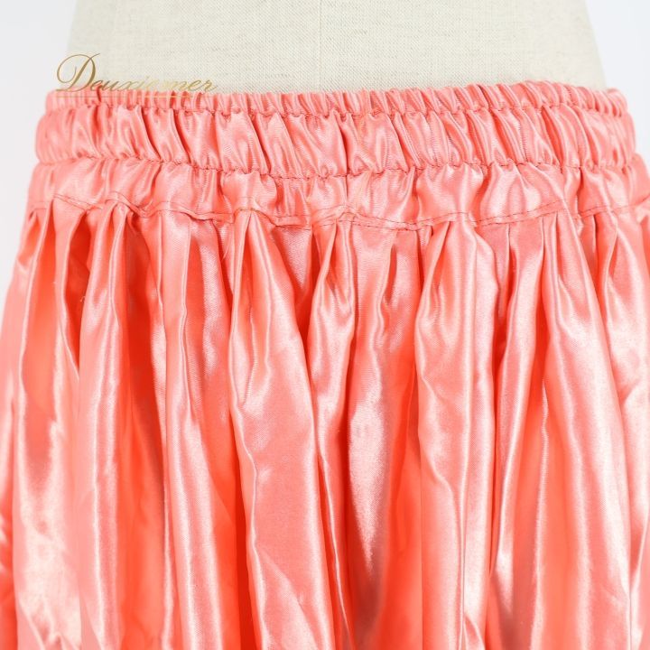 ベリーダンス 衣装 ジプシースカート ピンク系 光沢 ティアード 鮮やか