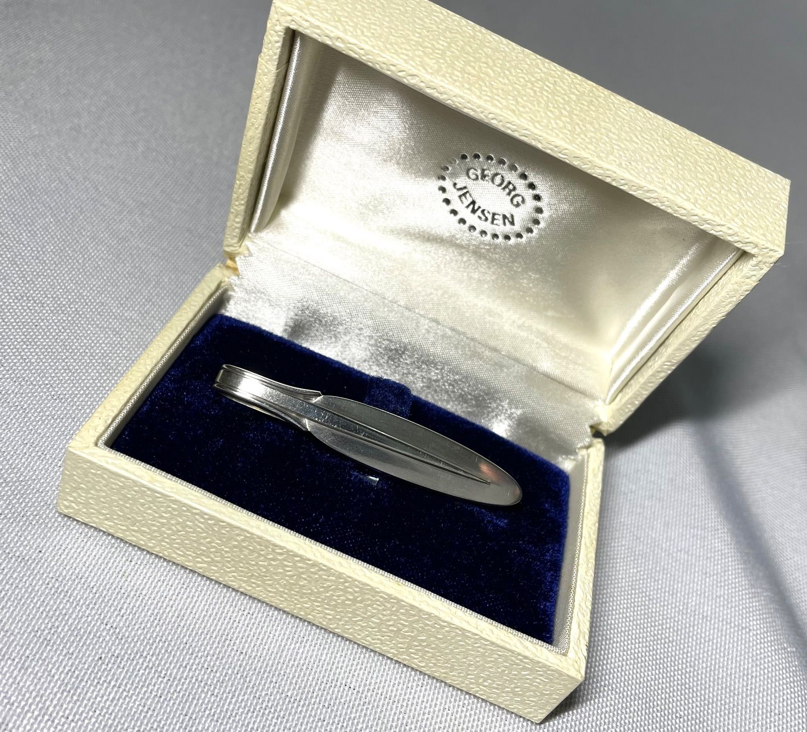 GEORG JENSEN ジョージジェンセン 63 艶消しスターリングシルバー ヴィンテージ ネクタイピン タイピン タイバー SV 925 ケース有