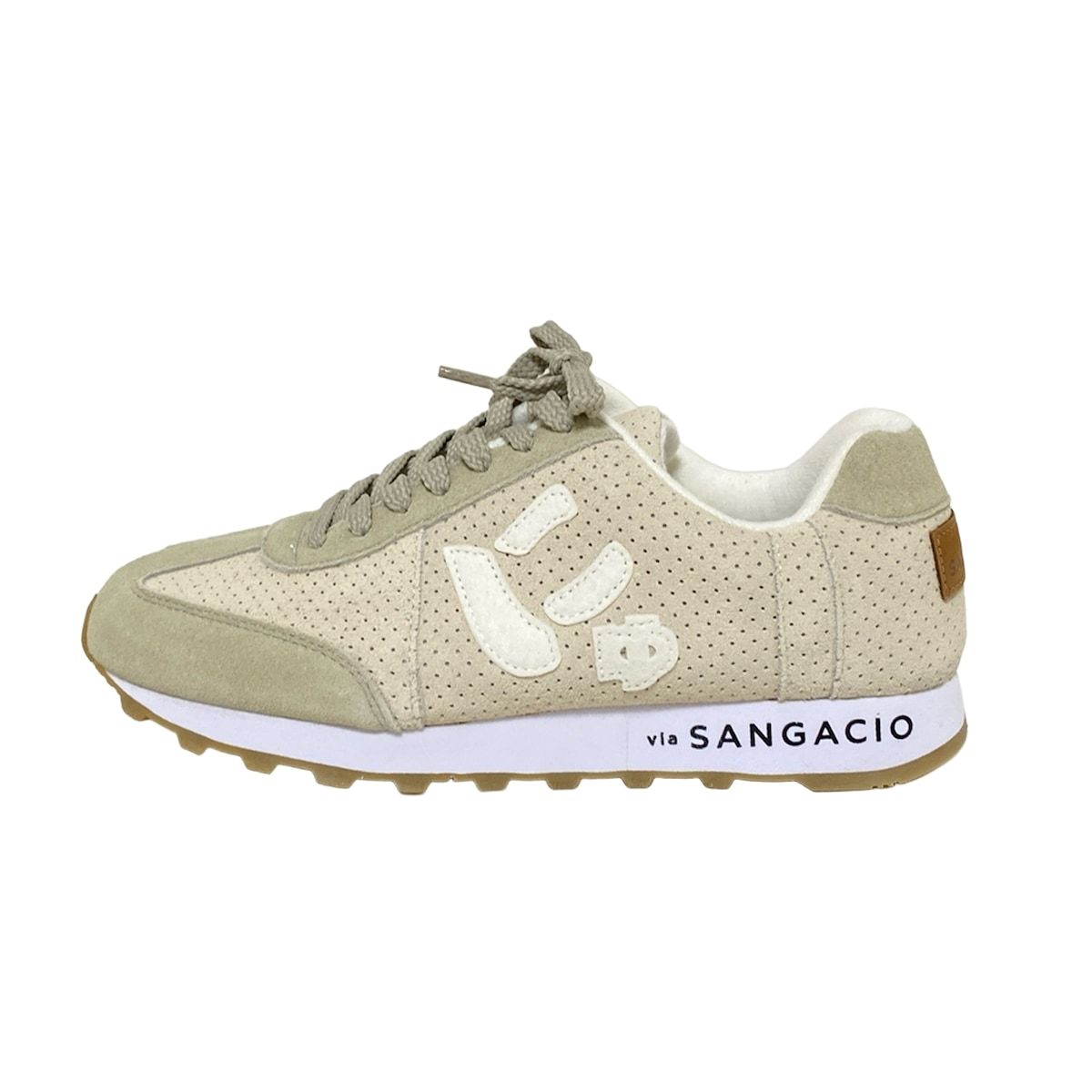 SANGACIO ベージュ スエード スニーカー via SANGACIO(サンガッチョ) スニーカー 24.5 レディース - ベージュ
