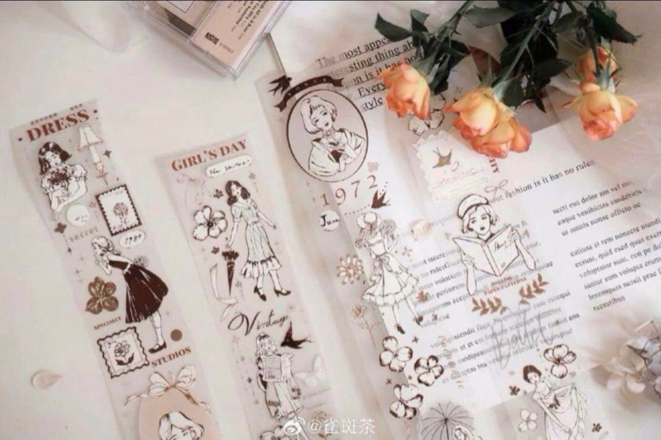  PET 5 cm 10 m 恩莉尔的裙摆 海外マスキングテープ 海外マステ 人物 マスキングテープ テープ マスキングテープ