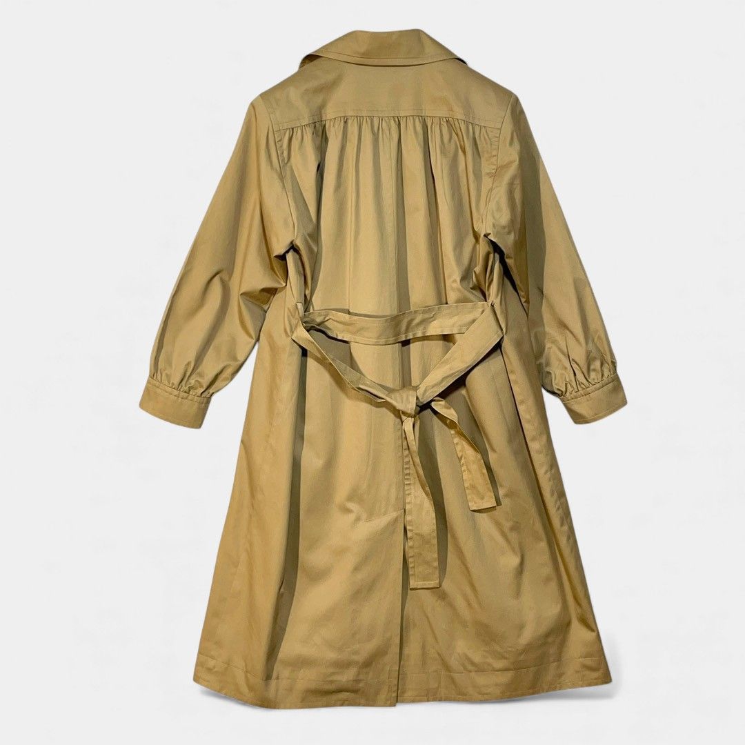 【イヴサンローラン】ロングトレンチコート　ダブル　ベルト　チェック　ライナー　M wine-king_2893100000023949