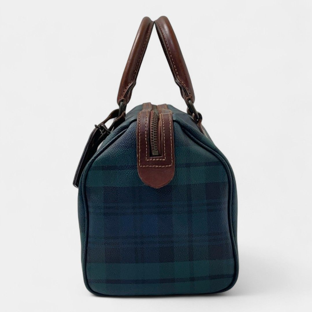 ポロラルフローレン ミニ ボストンバッグ ブラックウォッチ チェック