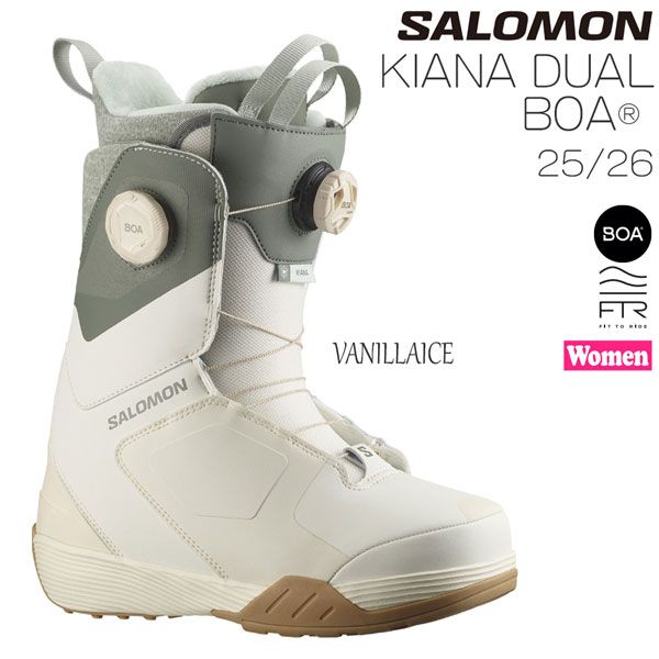 25-26 サロモン キアナデュアルボア SALOMON KIANA DUAL BOA スノーボード 靴 25-26-BT-SLM バニラアイス 22 22.5 23 23.5 24 24.5 25 25.5 26