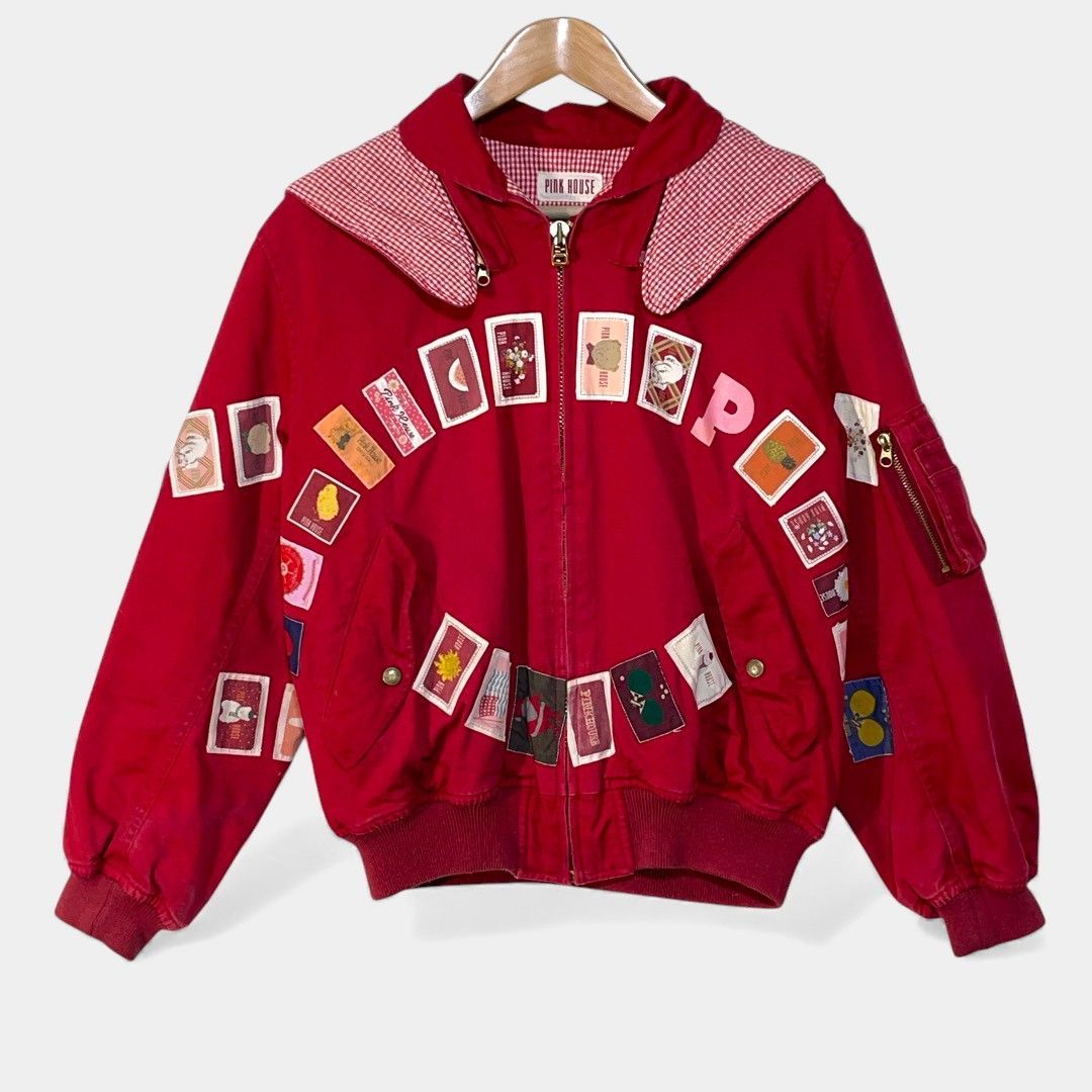 ピンクハウス キューピー ワッペン ブルゾン PINKHOUSE キューピーワッペンブルゾン ホワイトローズ刺繍ブルゾン
