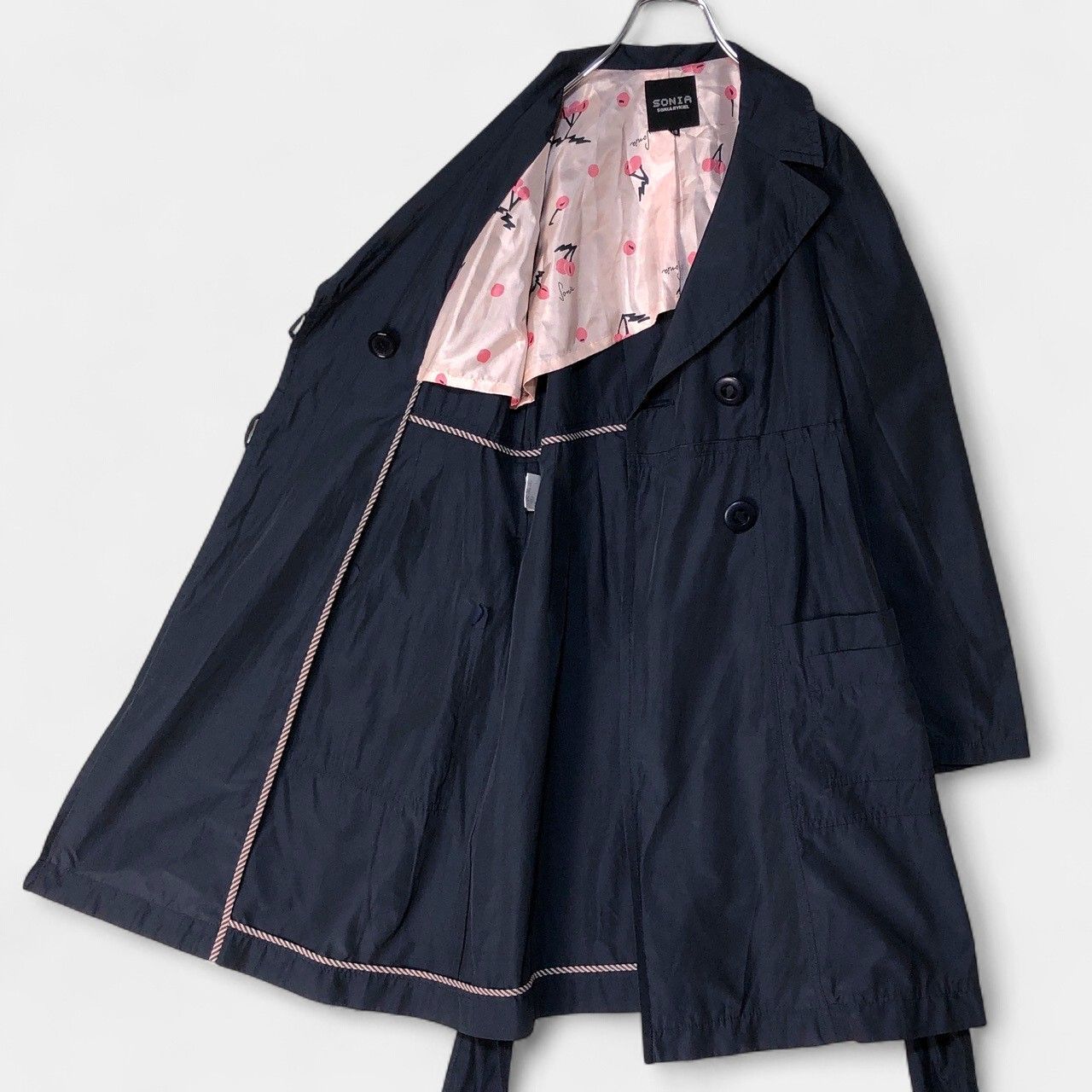 ソニアリキエル ネイビー トレンチコート - メルカリ