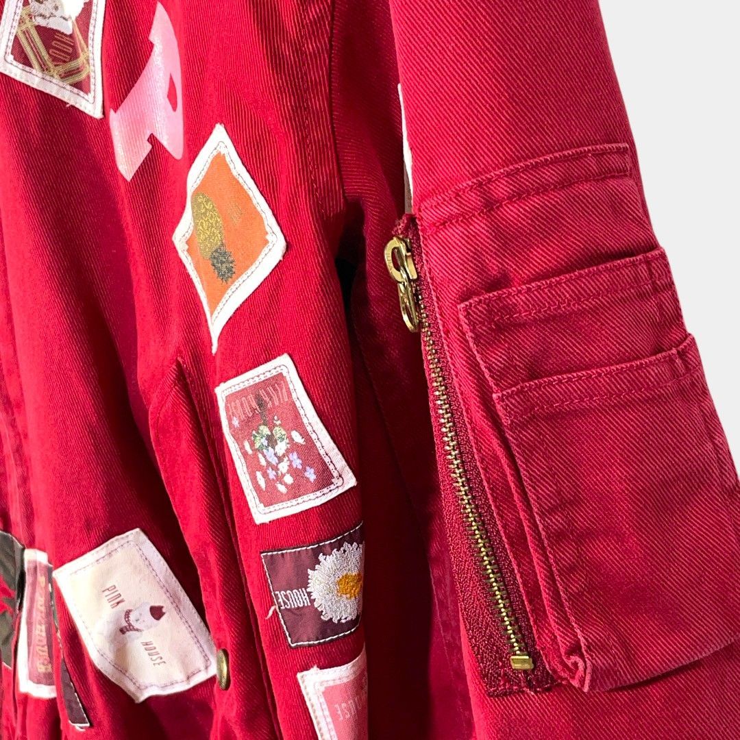 ピンクハウス レッド ワッペン ブルゾン - メルカリ