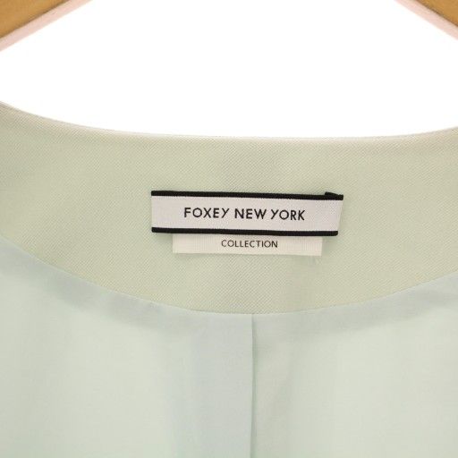 フォクシーニューヨーク ショップ FOXEY NEW YORK ノーカラーコート  