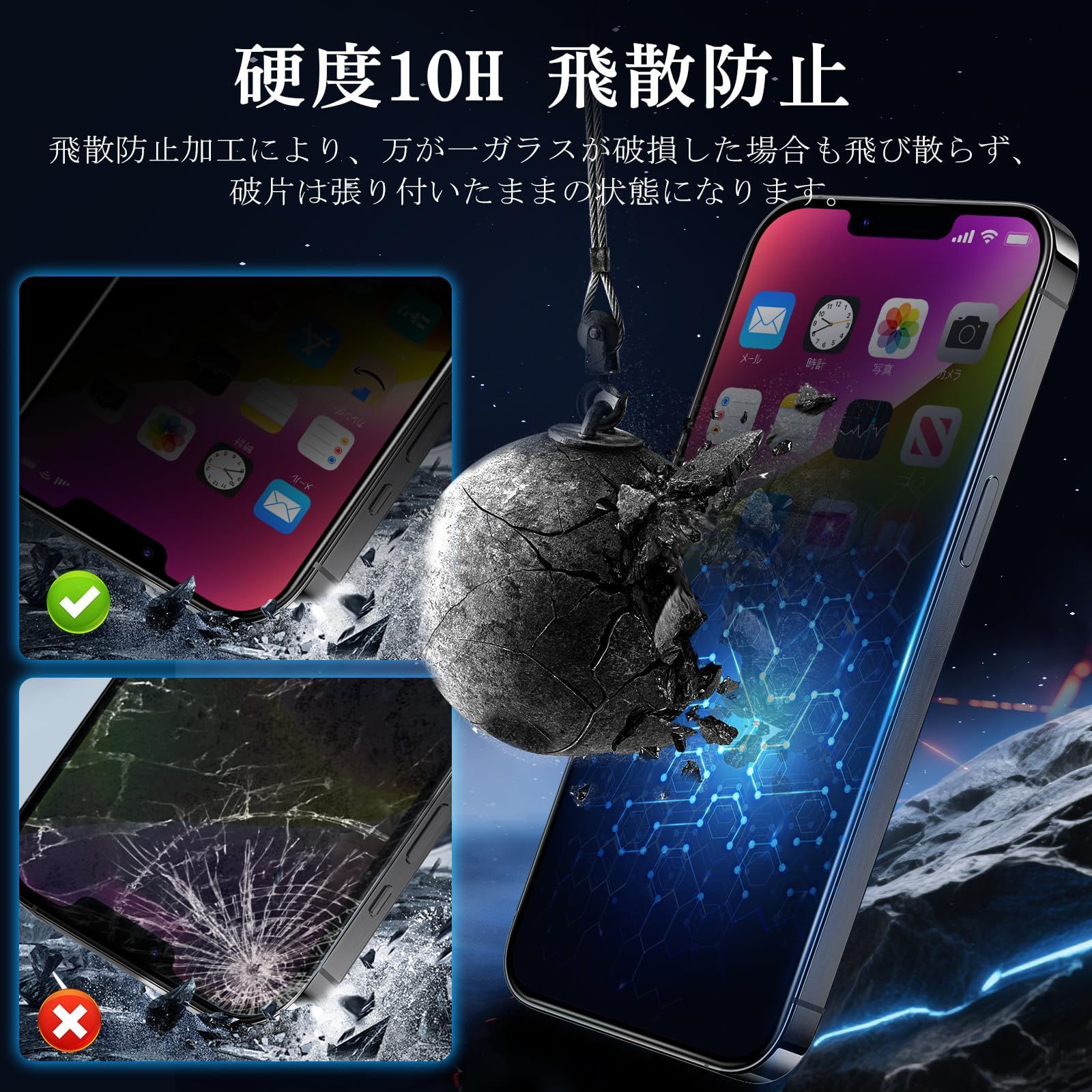 新着商品】【用の iPhone14plus 360 プライバシー 保護フィルム