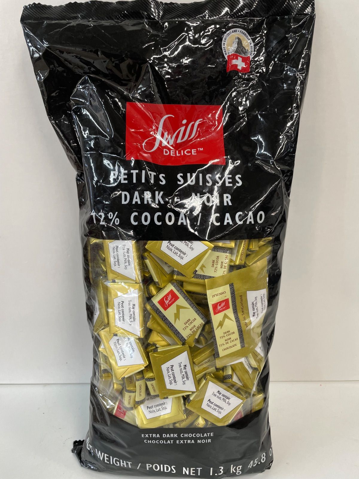 スイスデリス ダークチョコレート カカオ72％ ＆ミルクチョコ 2袋