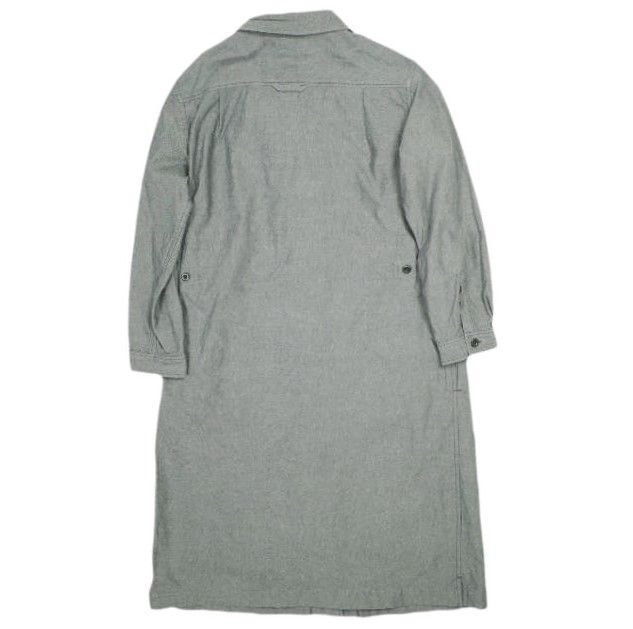 【美品】MHL. マーガレットハウエル　グレー ロングシャツワンピース 七分袖 MHL. エムエイチエル マーガレットハウエル 日本製 オックスフォード