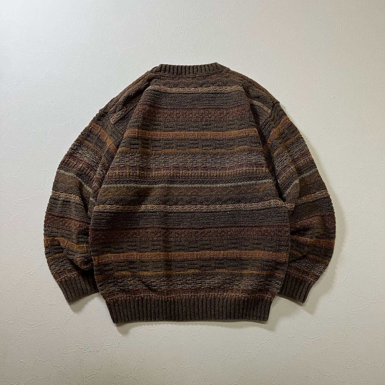 90s USA製 st.john's bay ニット コットン 総柄 古着 90s USA ST.JOHN'S BAY 総柄 コットン ニット セーター セントジョンズ
