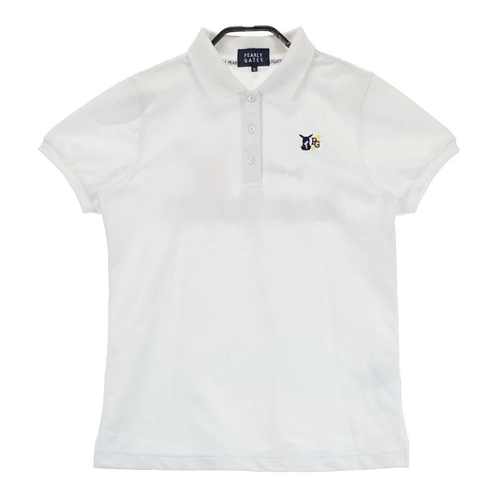 サイズ 0 PEARLY GATES パーリーゲイツ ポケットモンスター モデル 半袖ポロシャツ ピカチュウ ホワイト系 ゴルフウェア レディース ストスト