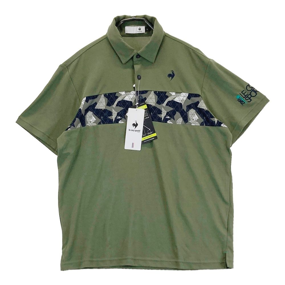 サイズ L LE COQ GOLF ルコックゴルフ モデル 半袖ポロシャツ カーキ系 ゴルフウェア メンズ ストスト