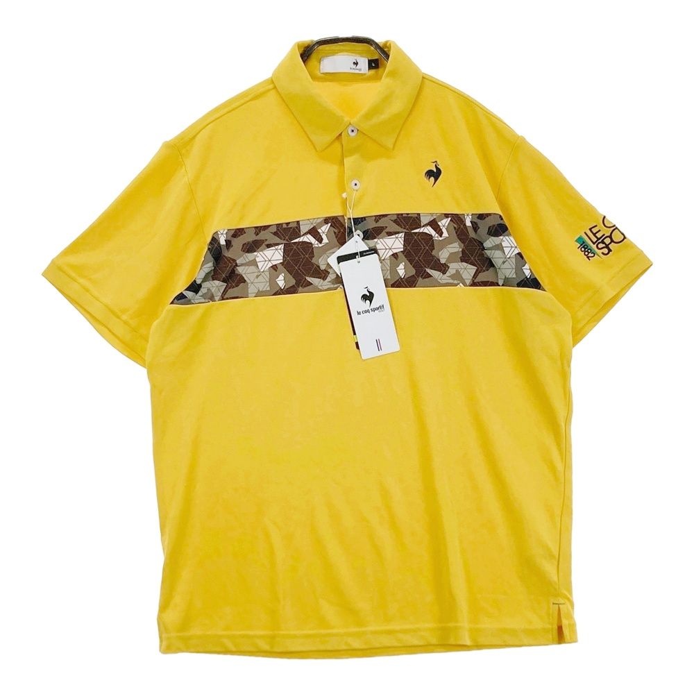 サイズ L LE COQ GOLF ルコックゴルフ モデル 半袖ポロシャツ イエロー系 ゴルフウェア メンズ ストスト