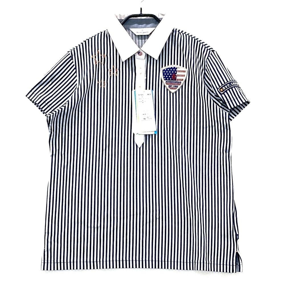 【未使用品】Munsingwear ストライプ ゴルフシャツ L タグ付き サイズ：LL MUNSING WEAR マンシングウェア 半袖ポロシャツ ストライプ