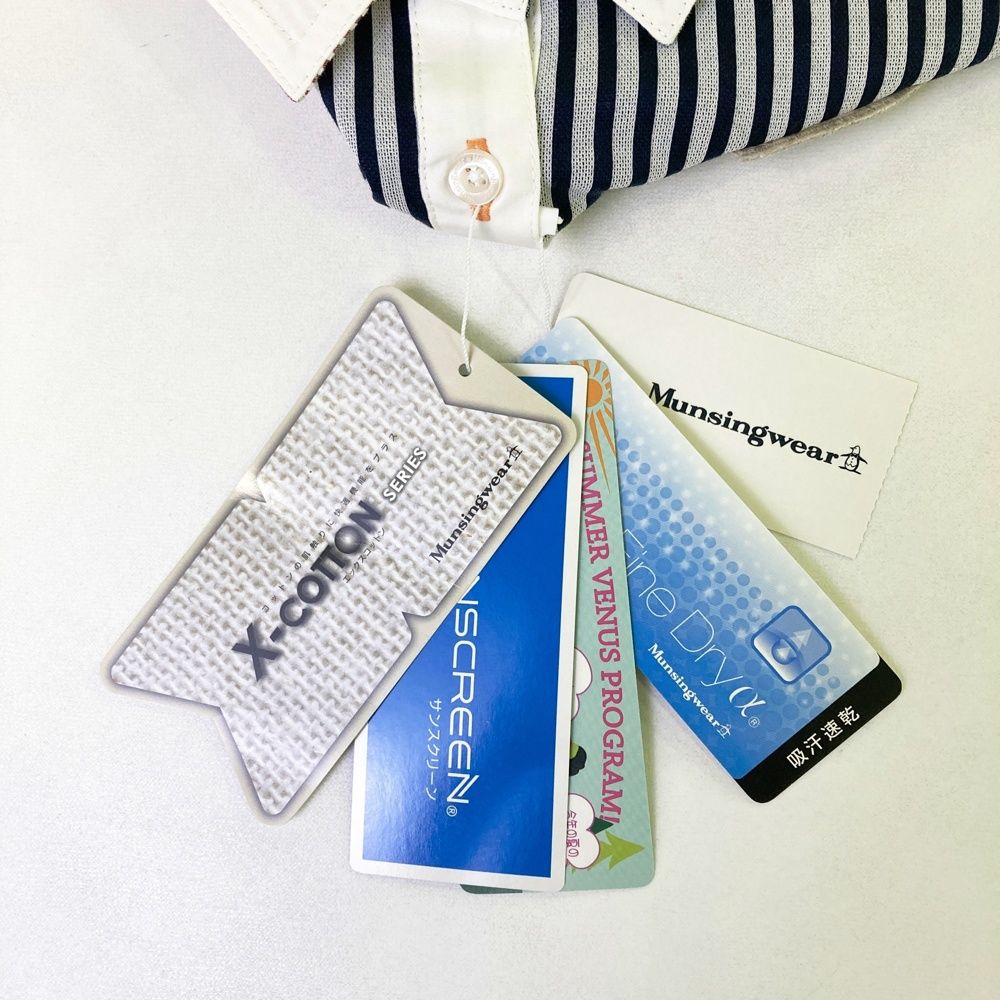 サイズ：LL MUNSING WEAR マンシングウェア 半袖ポロシャツ ストライプ