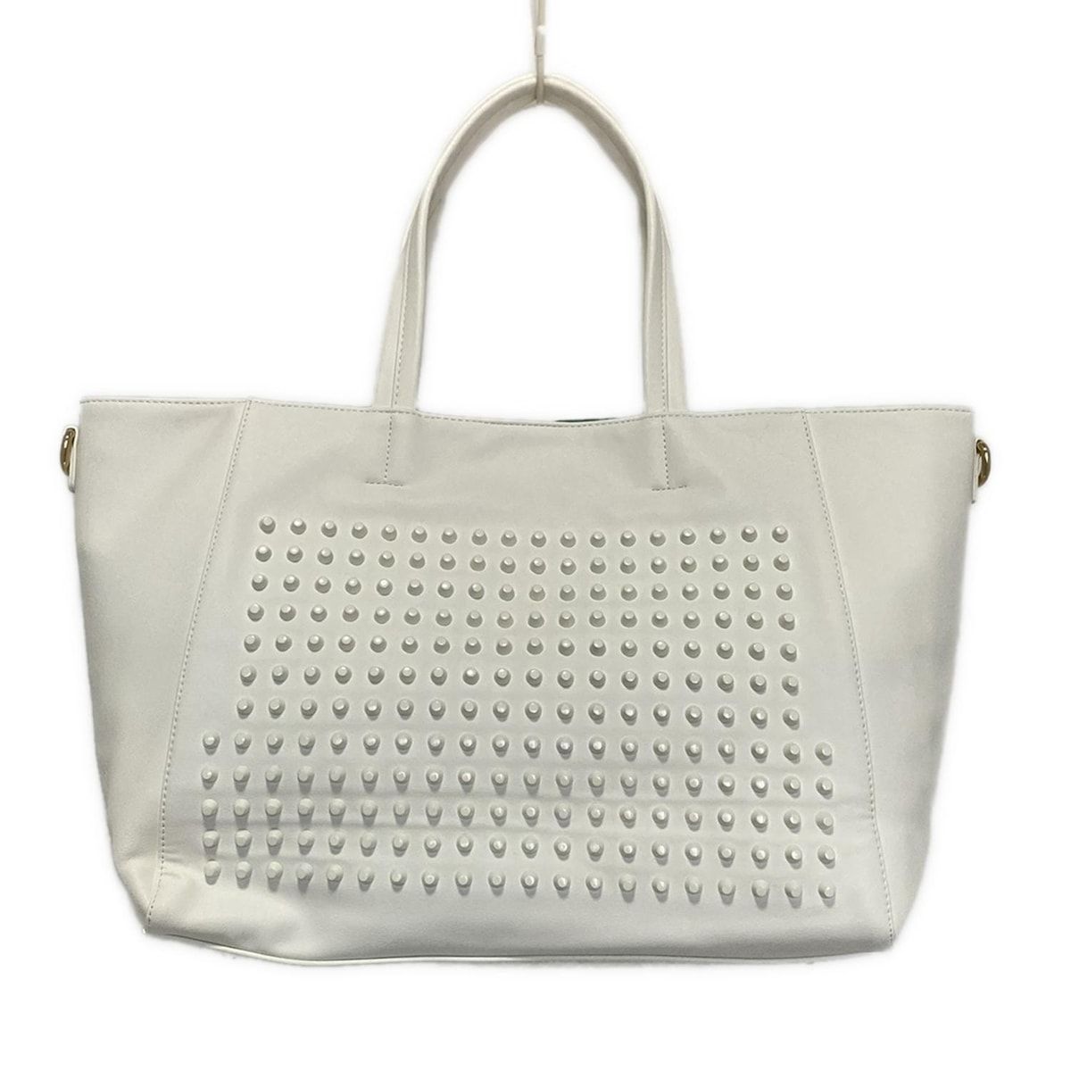 Anne Coquine アンコキーヌ トートバッグ - 白 スタッズ