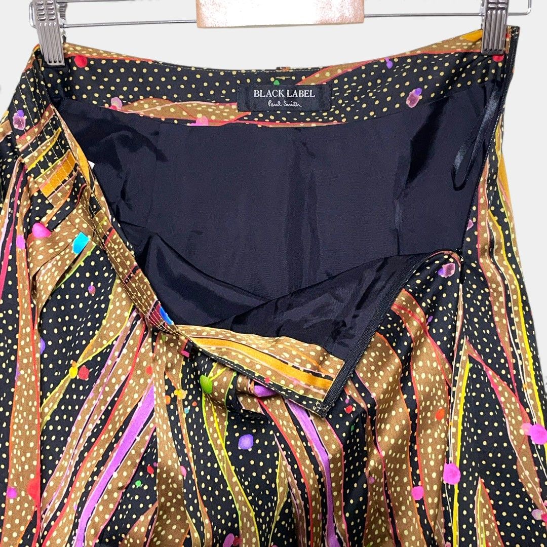 ポールスミスブラックレーベル カラフル ドット ライン プリーツ