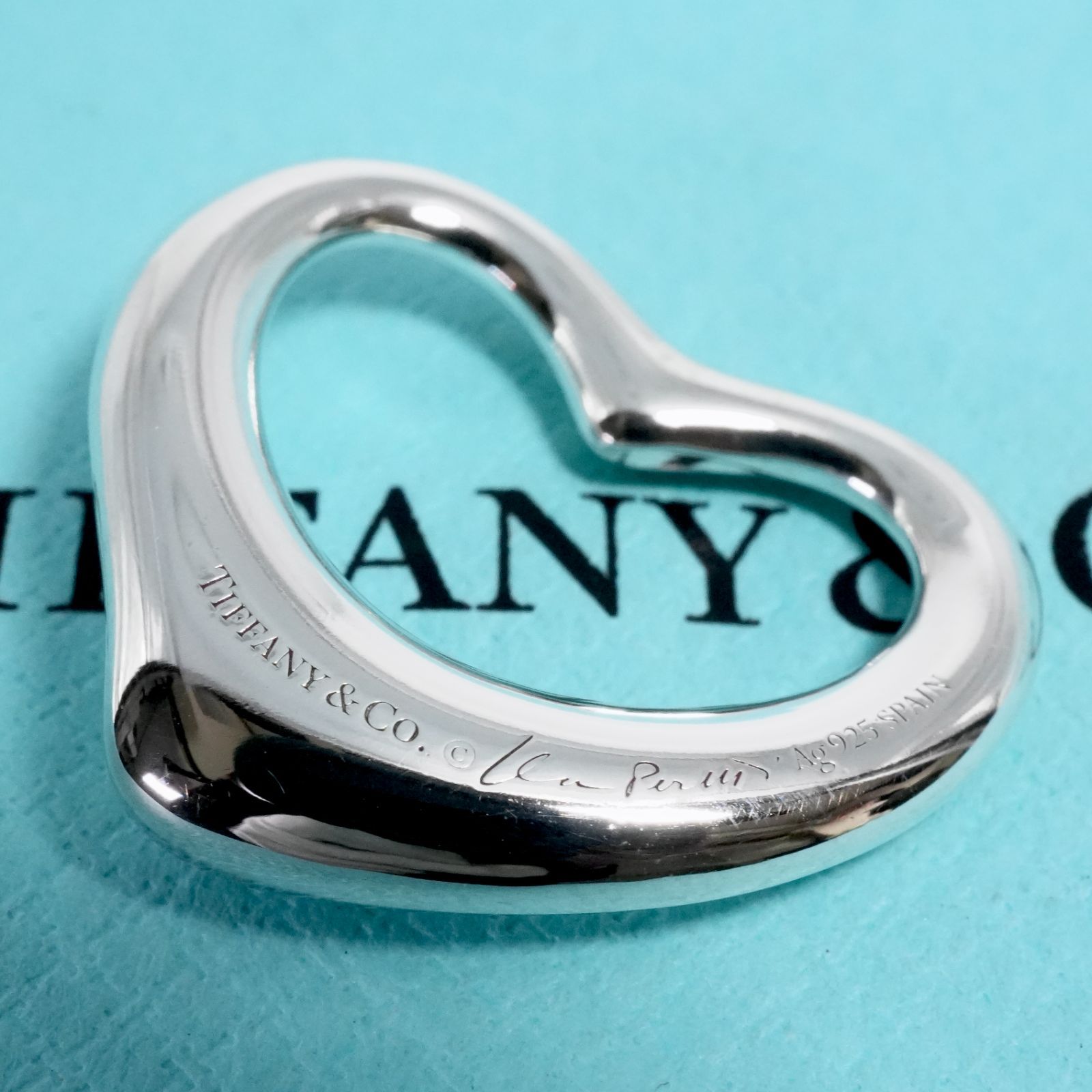 極美品 ティファニー オープンハート Lサイズ ネックレストップ/25