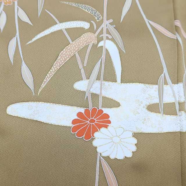 ✾まめ藤✾美品 正絹 着物“素敵な一日になりそう！エ霞に柳、菊や桜