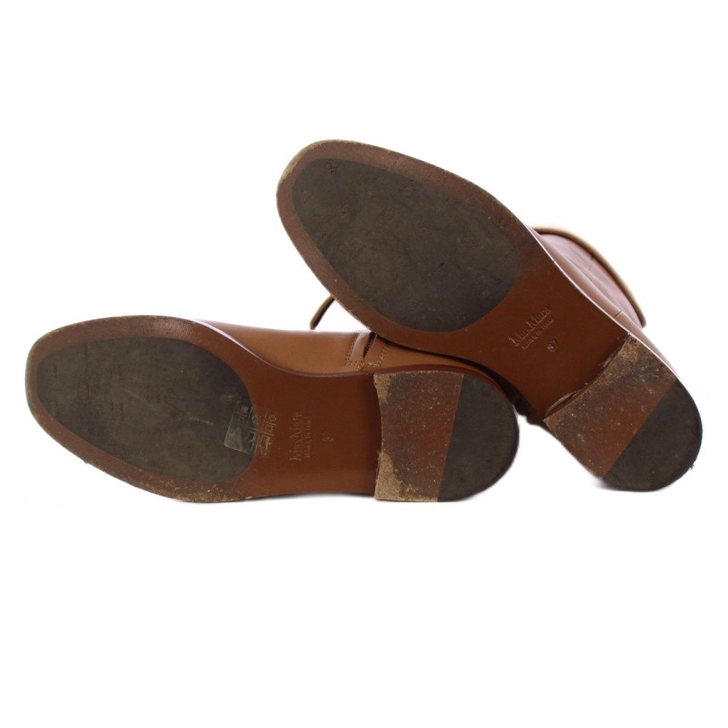 マックスマーラ MAX MARA ロングブーツ カーフレザー ローヒール 37