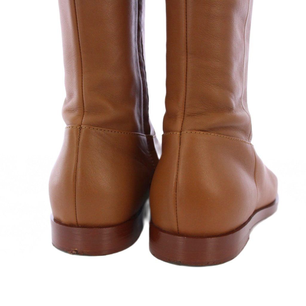 Max Mara マックスマーラ レザー ロングブーツ ブラウン 36 23cm 中古・古着通販】MaxMara (マックスマーラ) ロングブーツ ブラウン