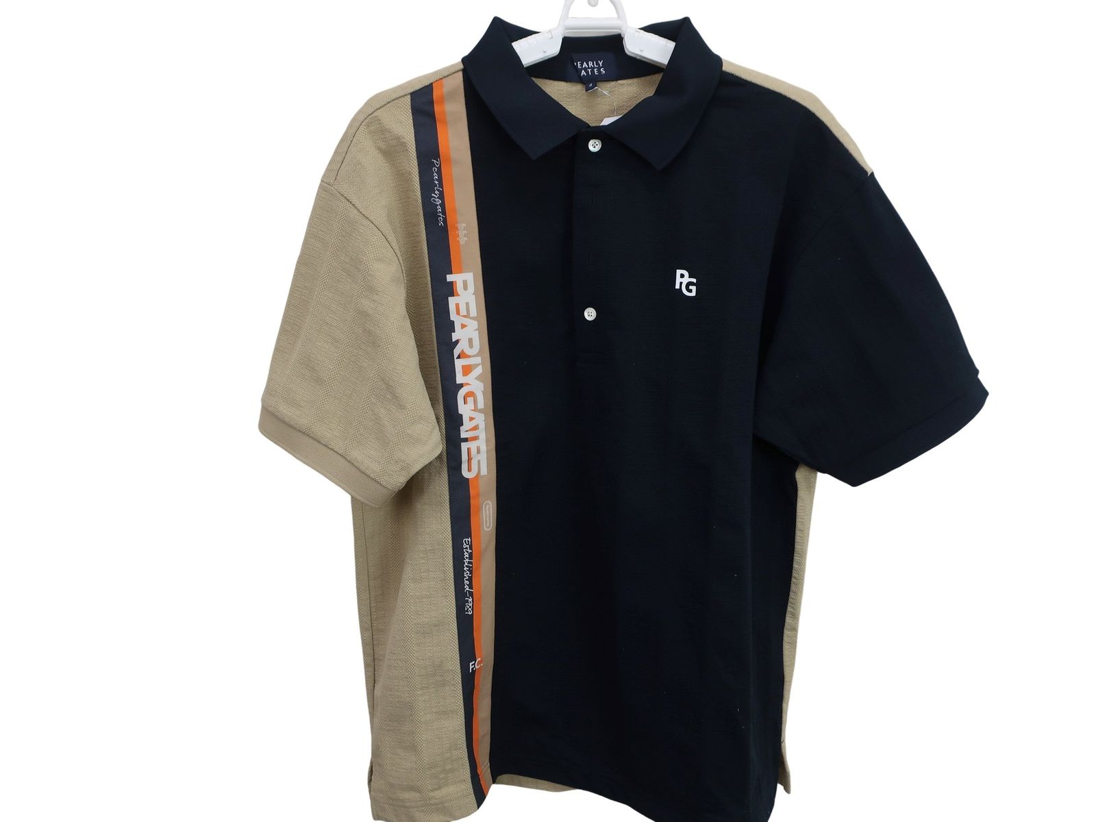 超美品】PEARLY GATES(パーリーゲイツ) ポロシャツ ネイビーベージュ