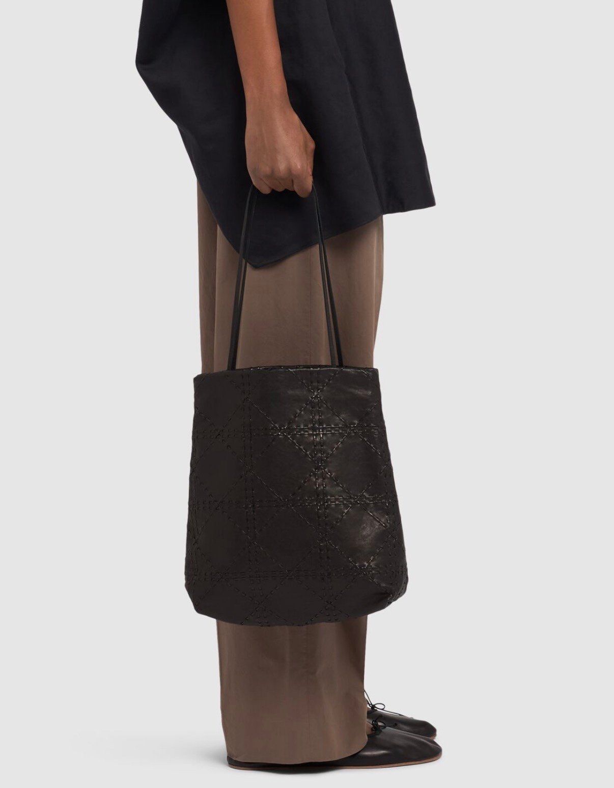 ショルダーバッグ ラムレザー ラムスキン リルウーブン ハンドメイド スティッチ