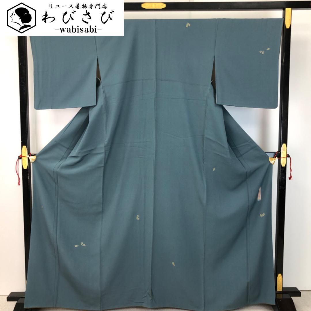 付下げ 辻村寿三郎 ジュサブロー 花びら 錆納戸色 トールサイズ K-5547