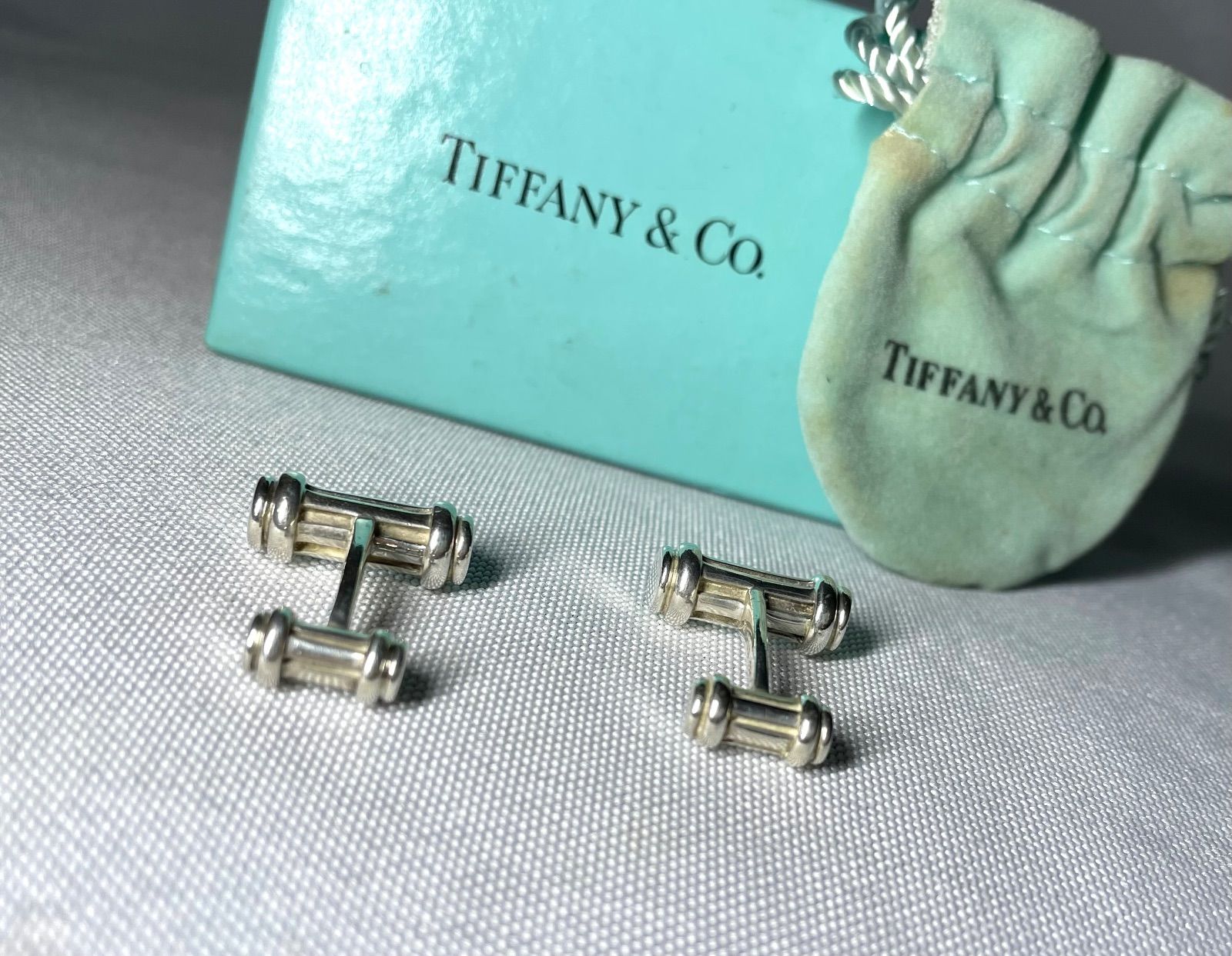 Tiffany 美品 ティファニー カフス Tiffany ティファニー ローラーデザイン ヴィンテージカフス