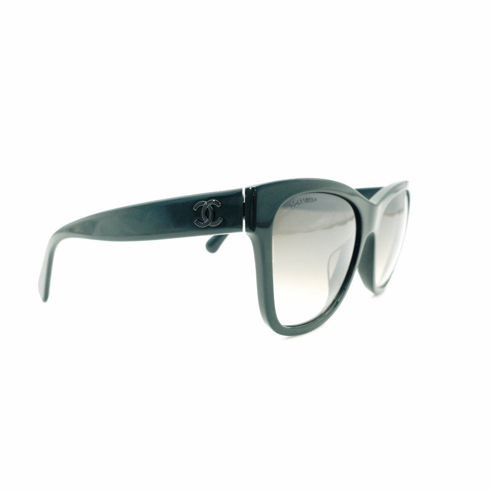 シャネル CHANEL サングラス CCロゴ グリーン プラスチック ユニセックス 緑 ケース付き 7-10-1102