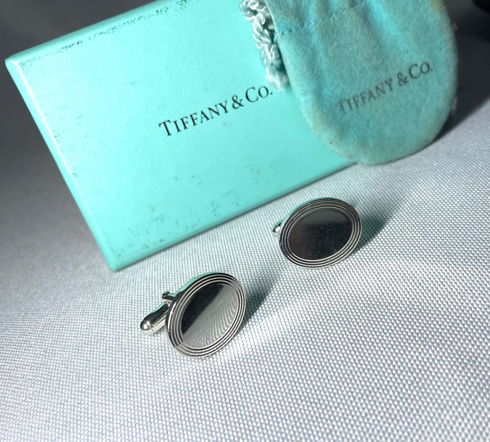 Tiffany ティファニー 鏡面スターリングシルバー オーバルラインミラー