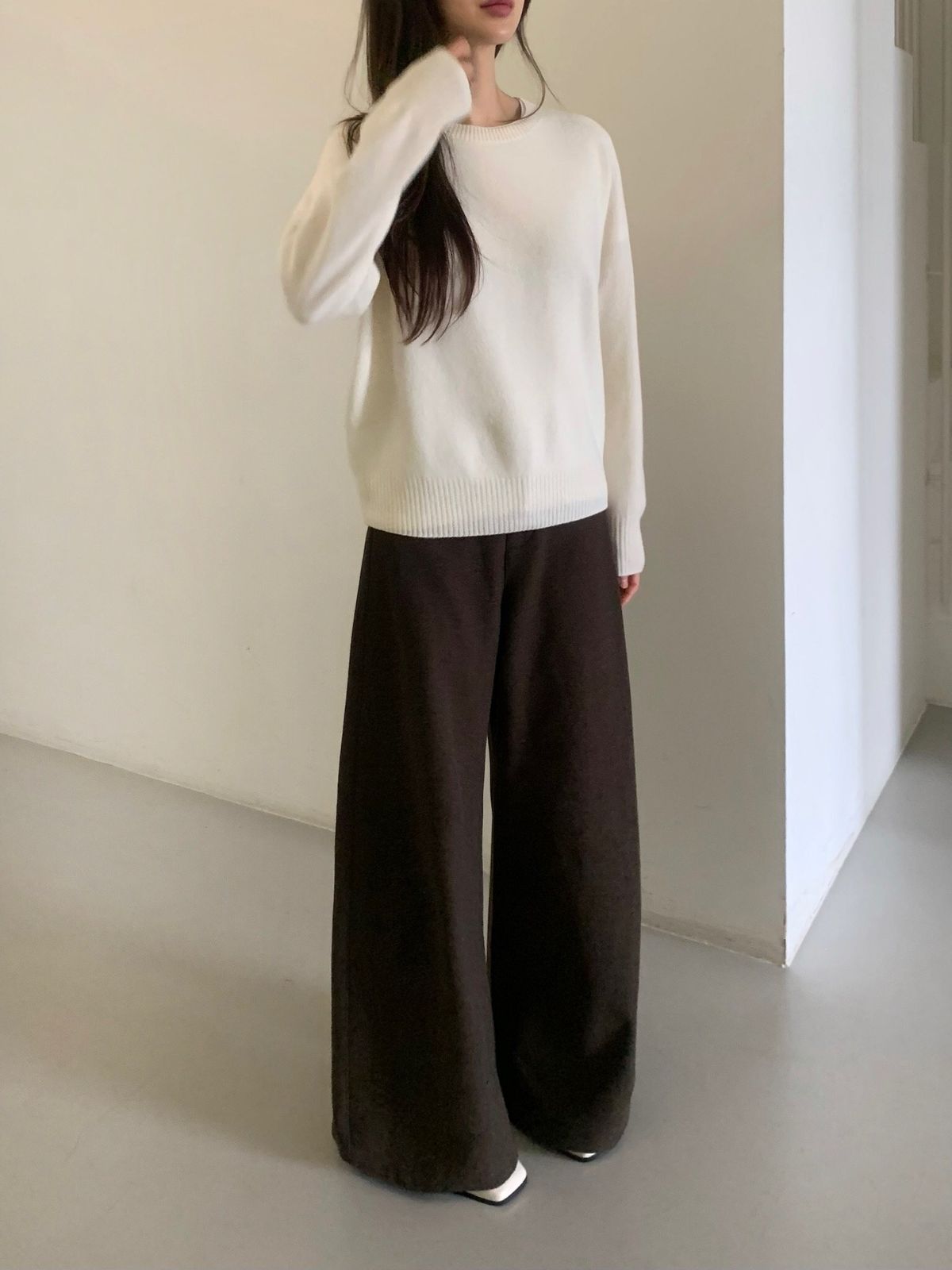 ロンドン カーブド 起毛 pt 冬 ズボン 厚手 ワイドパンツ 暖かい 素材 スラックス