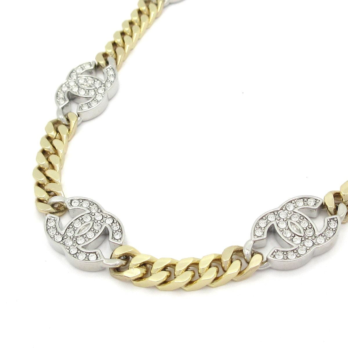 CHANEL シャネル チョーカー AB 6444 ゴールド×シルバー×クリア ココマーク