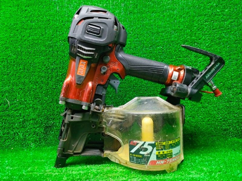 MAX 高圧コイルネイラ HN 75 N 4 D R マイスターレッド 91014 エア漏れも送り不良もなし
