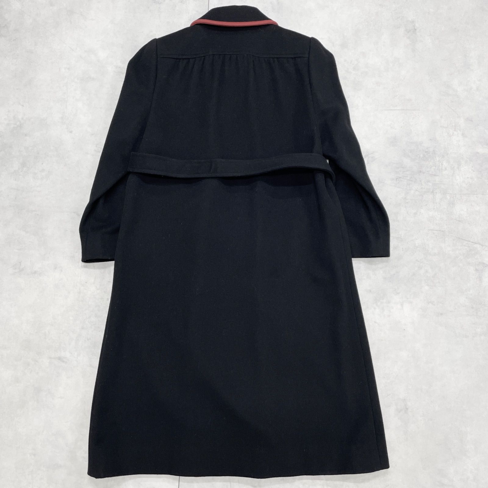 YVES SAINT LAURENT イヴサンローラン ロングコート ベルト パイピング