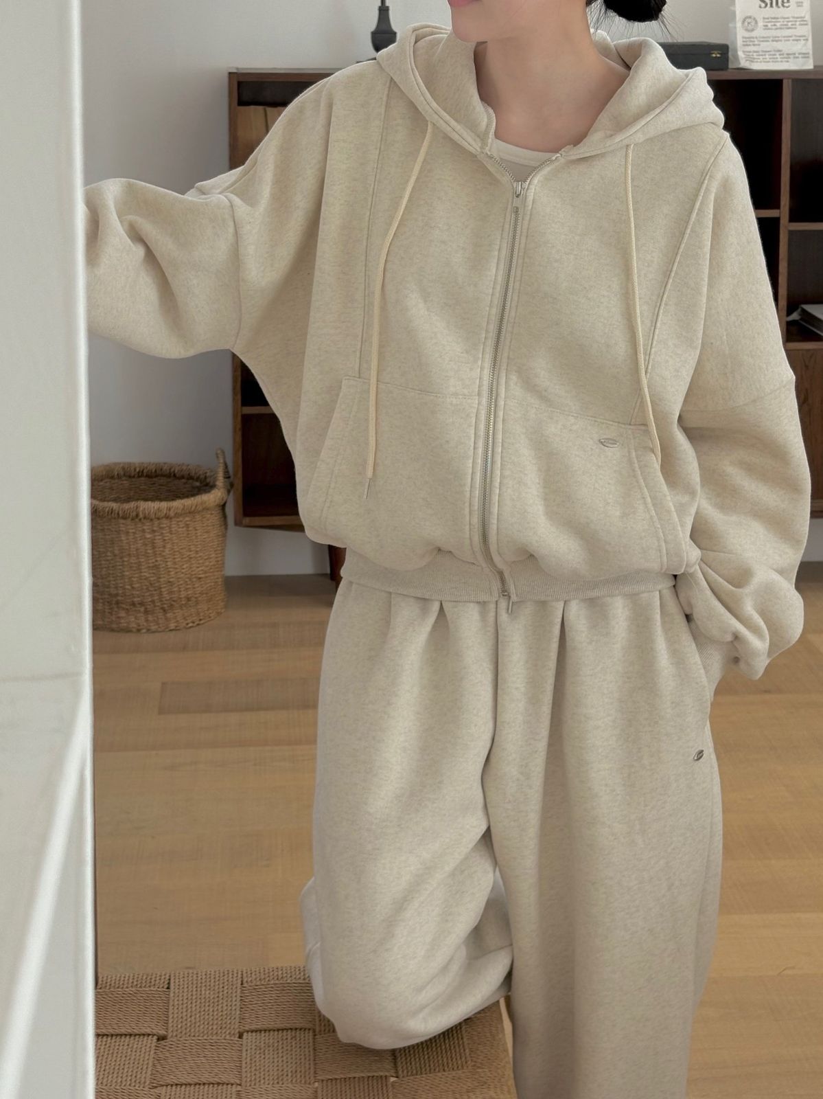 몽글 両面起毛set ハイクオリティ 25 fw 両面起毛ジップアップ 両面起毛パンツ 冬ジャージ