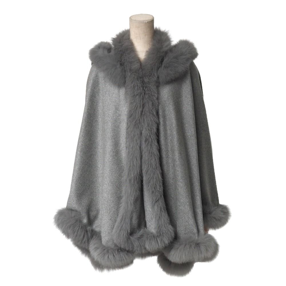 □未使用品□FOX フォックス ポンチョ サイズF フォックス ファー
