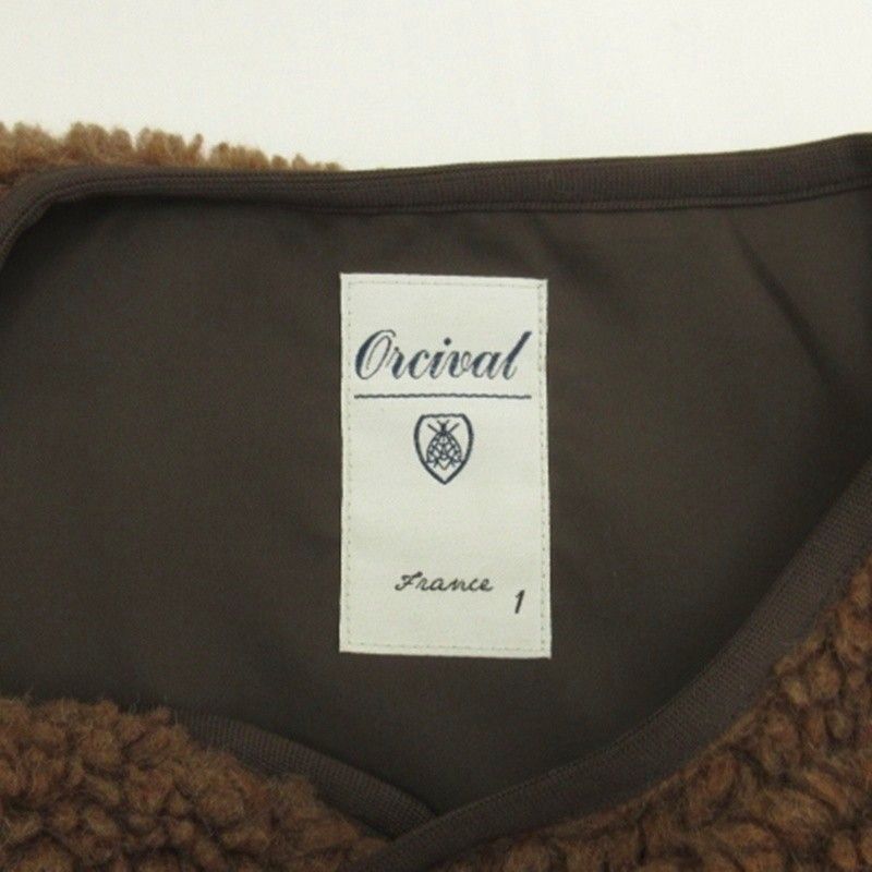 オーチバル ORCIVAL オーシバル ノーカラー ボアコート RC-8083 WBA