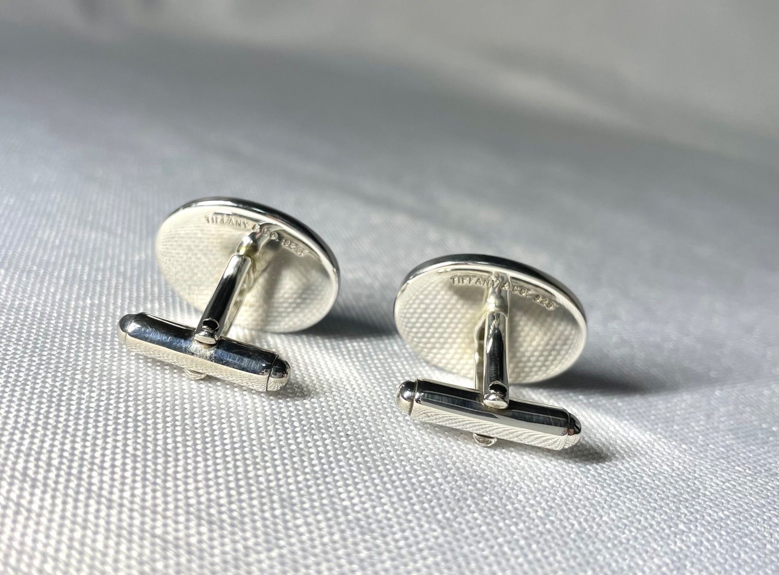 Tiffany ティファニー 鏡面スターリングシルバー オーバルミラーカフス