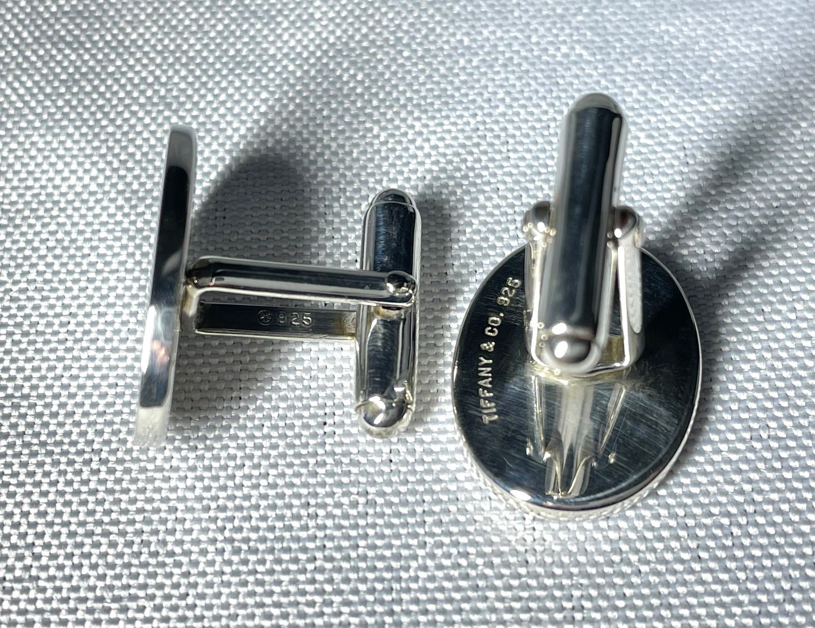 Tiffany ティファニー 鏡面スターリングシルバー オーバルミラーカフス